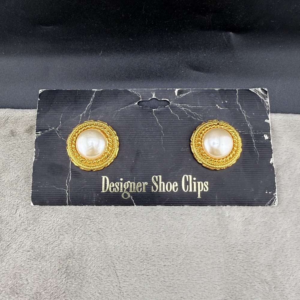 Vintage Shoe Clips Gold Tone